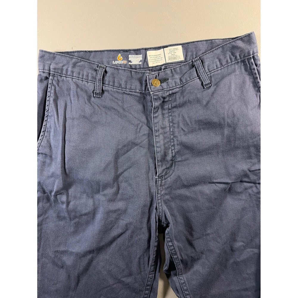 LAPCO FR Work Pants Mens 34x32 Navy Blue Flame Resistant Cotton NFPA 2112 CAT2